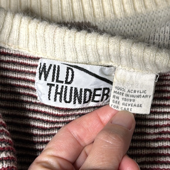 Vintage Wild Thunder Aztex Print Cardigan Sweater Size S/M - Picture 7 of 9